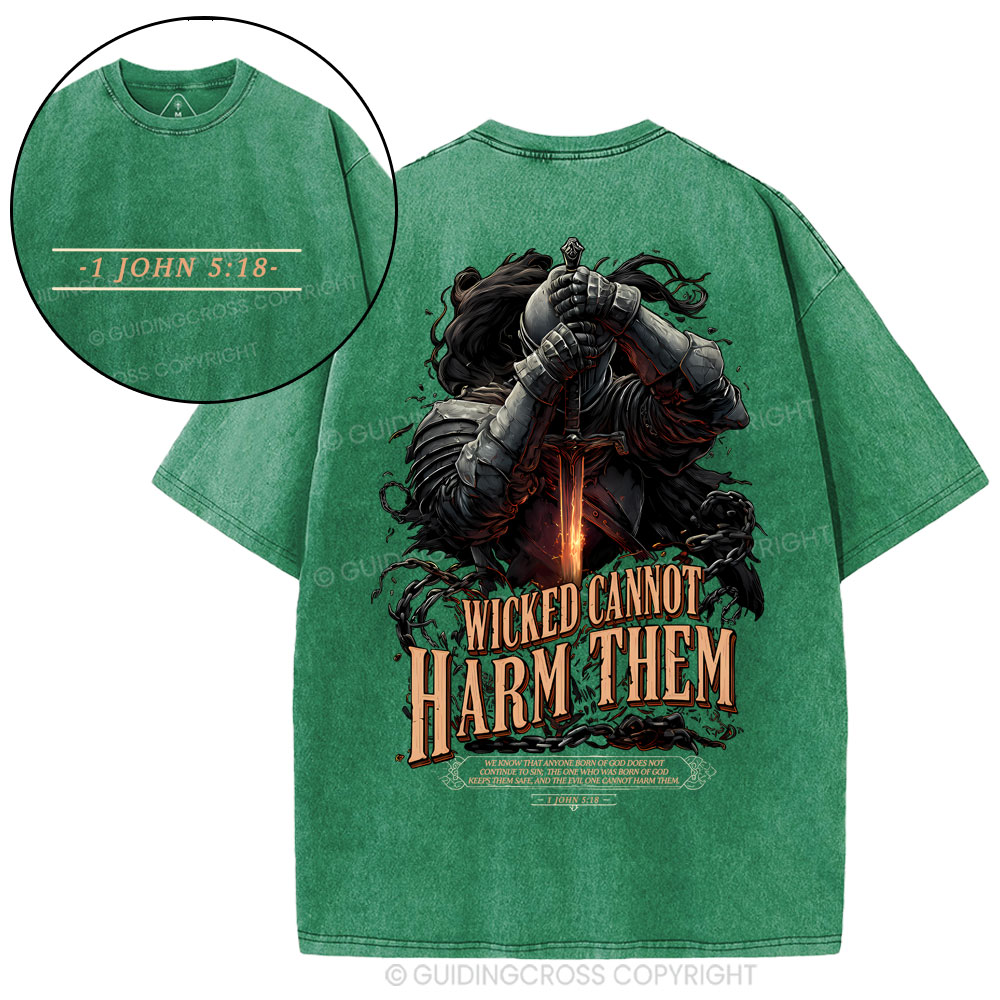 Wicked Cannot Harm Them Christian Washed T-Shirt