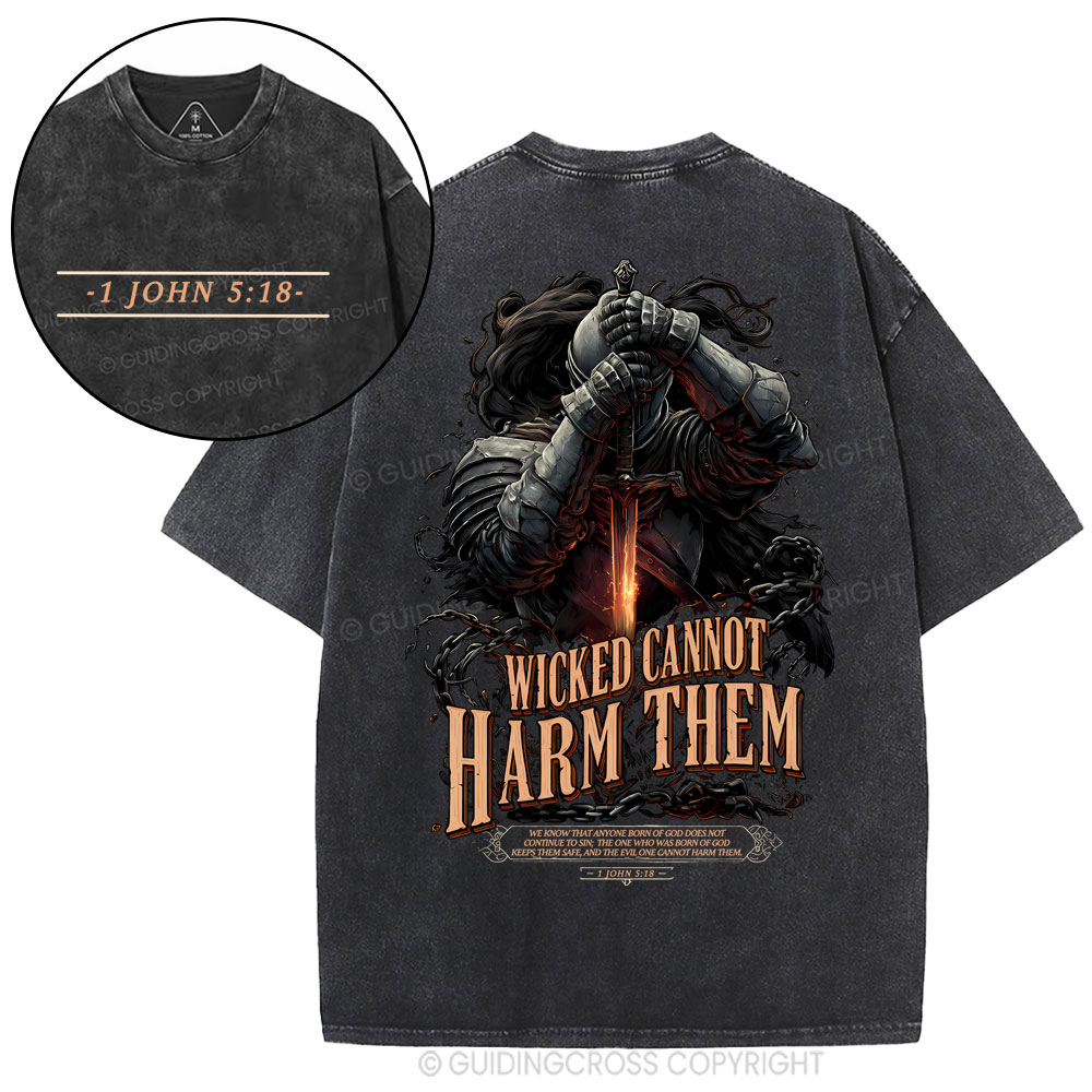 Wicked Cannot Harm Them Christian Washed T-Shirt