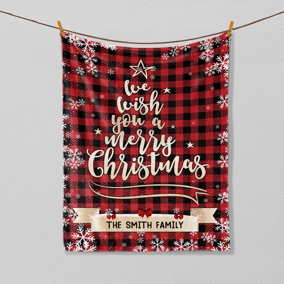 Wish You Merry Christmas Personalized Blanket 