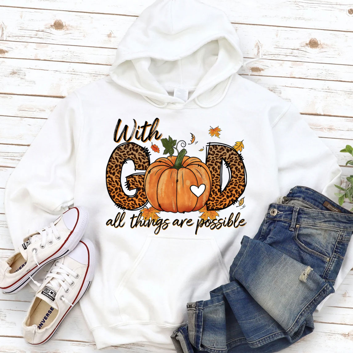 With God All Things Are Possible Christian Hoodie