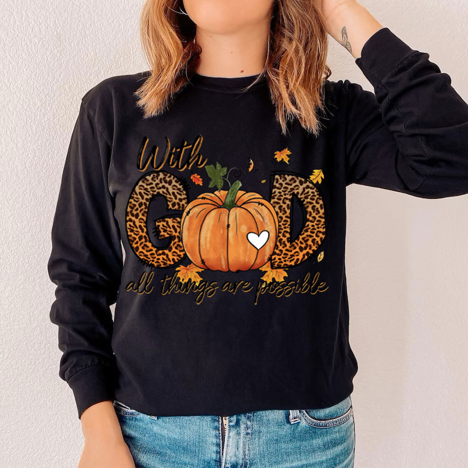 With God All Things Are Possible Christian Long Sleeve T-Shirt