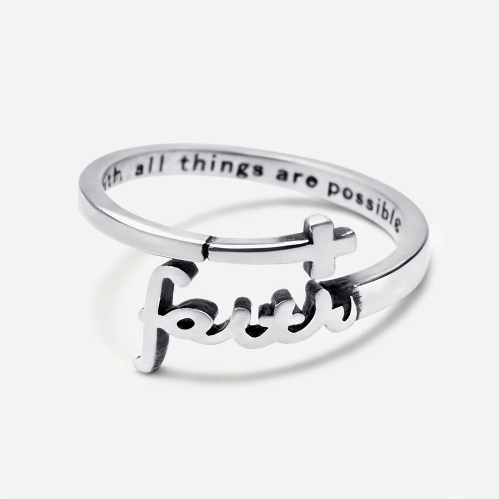 With God All Things Are Possible Christian 925 Sterling Silver Ring