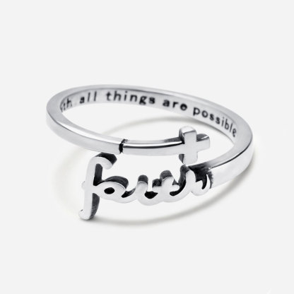With God All Things Are Possible Christian 925 Sterling Silver Ring