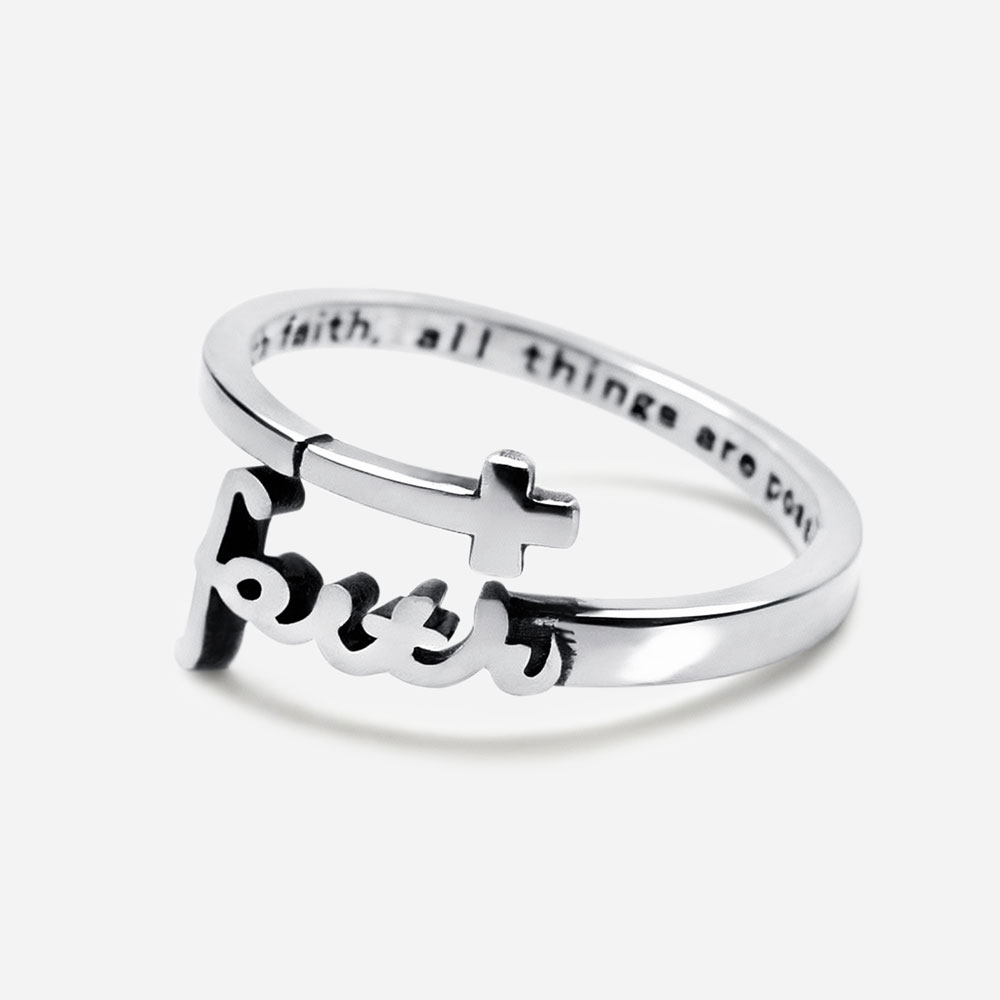 With God All Things Are Possible Christian 925 Sterling Silver Ring