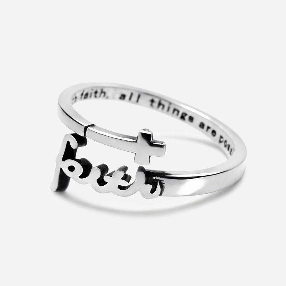 With God All Things Are Possible Christian 925 Sterling Silver Ring