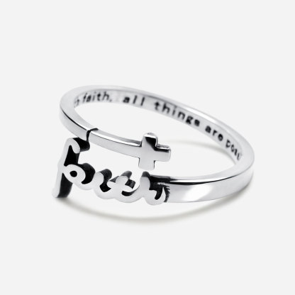 With God All Things Are Possible Christian 925 Sterling Silver Ring