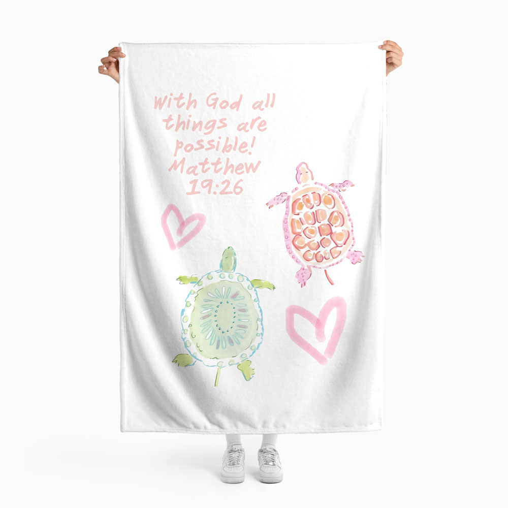 With God All Things Are Possible Christian Blanket
