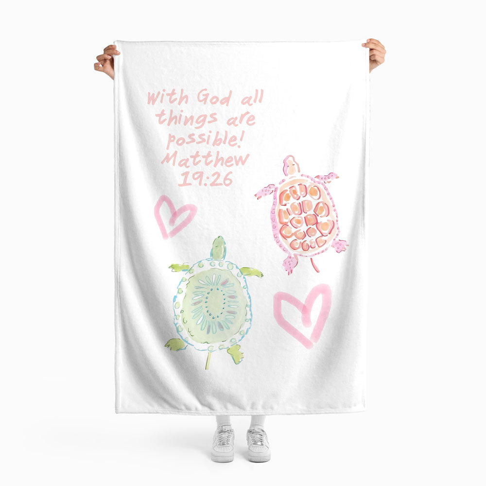 With God All Things Are Possible Christian Blanket