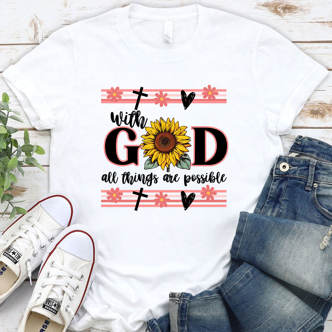 With God All Things Are Possible Christian T-Shirt