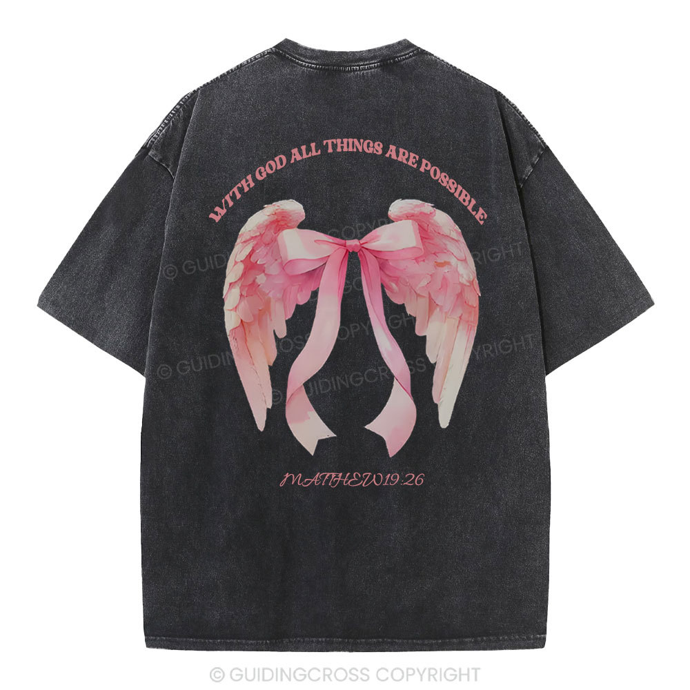 With God All Things Are Possible Christian Washed T-Shirt