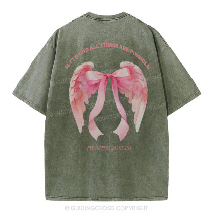 With God All Things Are Possible Christian Washed T-Shirt