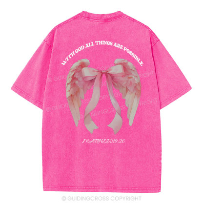 With God All Things Are Possible Christian Washed T-Shirt