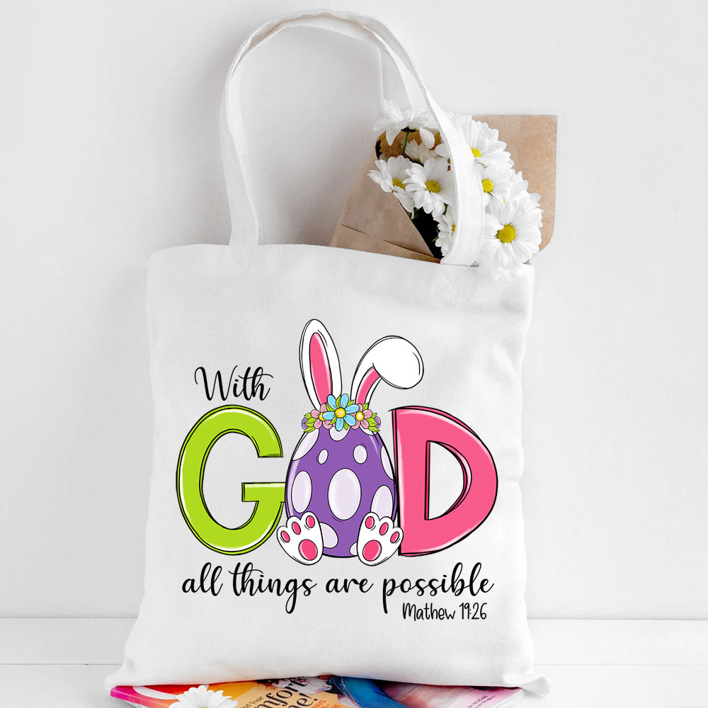 With God All Things Are Possible Easter Christian Bag