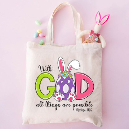 With God All Things Are Possible Easter Christian Bag