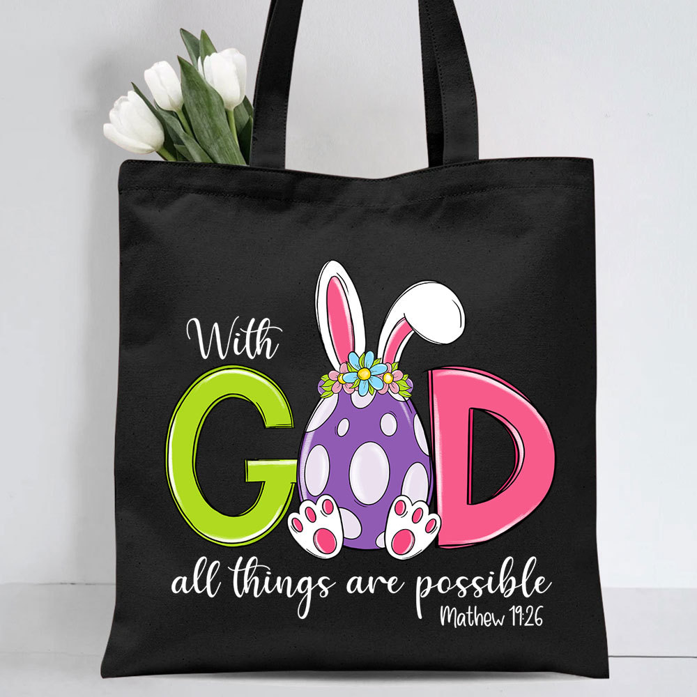 With God All Things Are Possible Easter Christian Bag