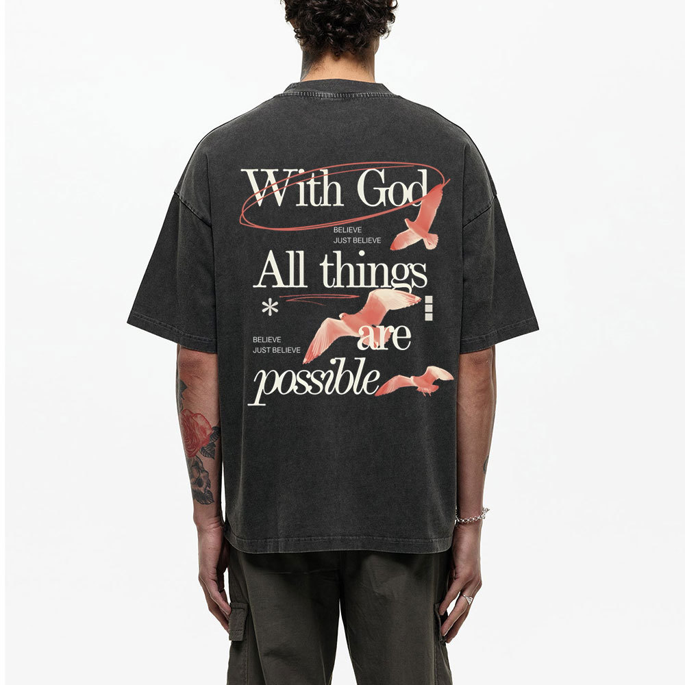 With God Chirstian Washed T-Shirt