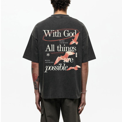 With God Chirstian Washed T-Shirt