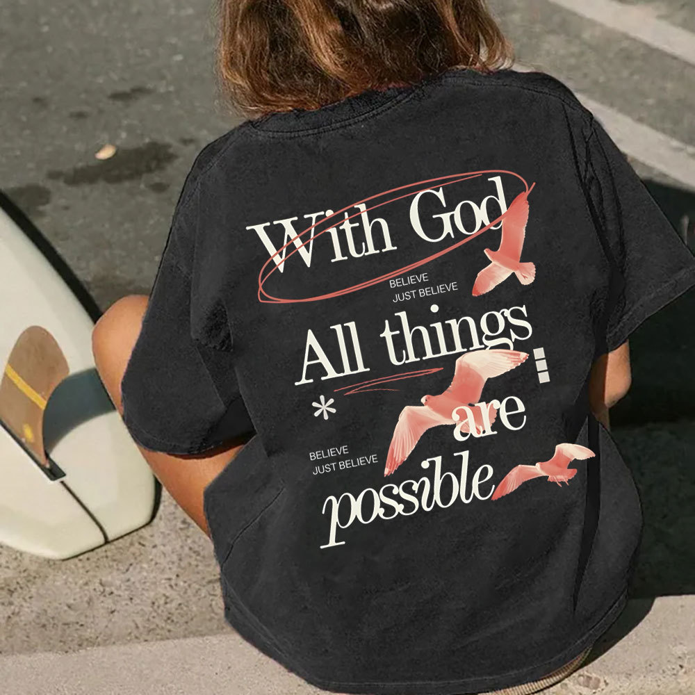 With God Chirstian Washed T-Shirt