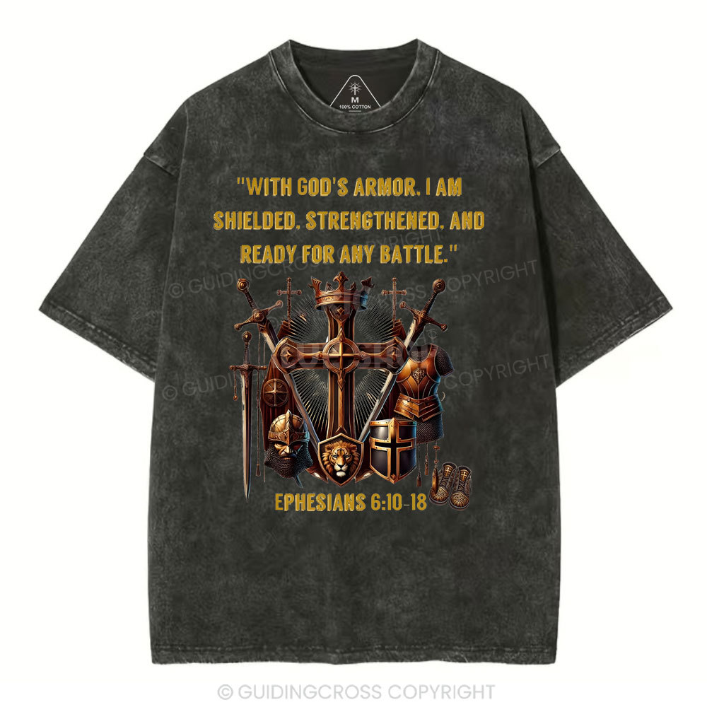 With God's Armor Christian Washed T-Shirt