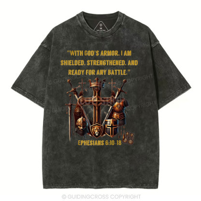 With God's Armor Christian Washed T-Shirt