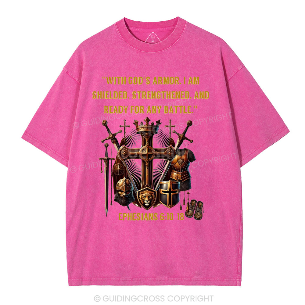 With God's Armor Christian Washed T-Shirt