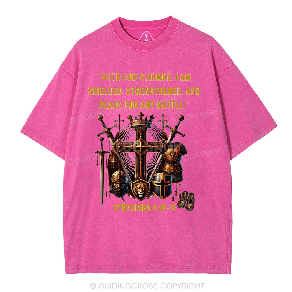 With God's Armor Christian Washed T-Shirt