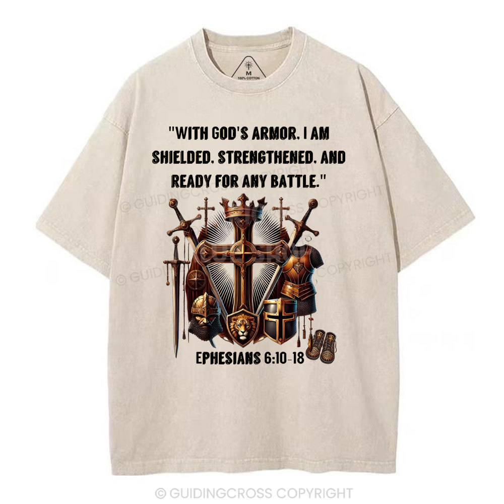 With God's Armor Christian Washed T-Shirt