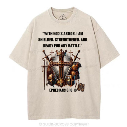 With God's Armor Christian Washed T-Shirt