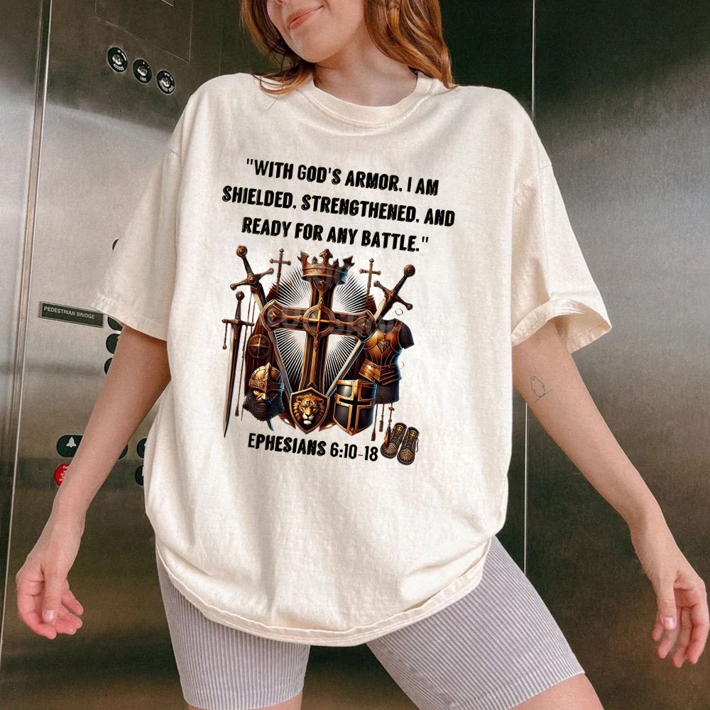 With God's Armor Christian Washed T-Shirt