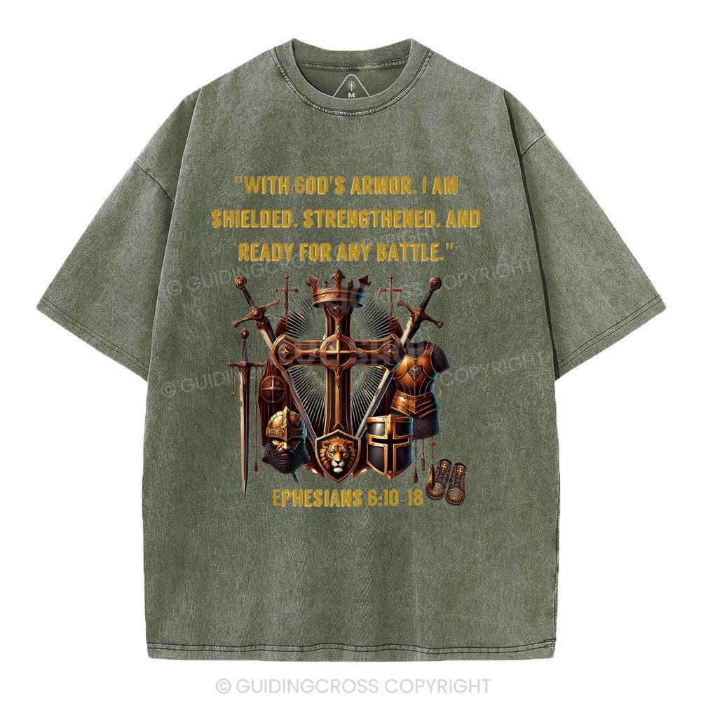 With God's Armor Christian Washed T-Shirt