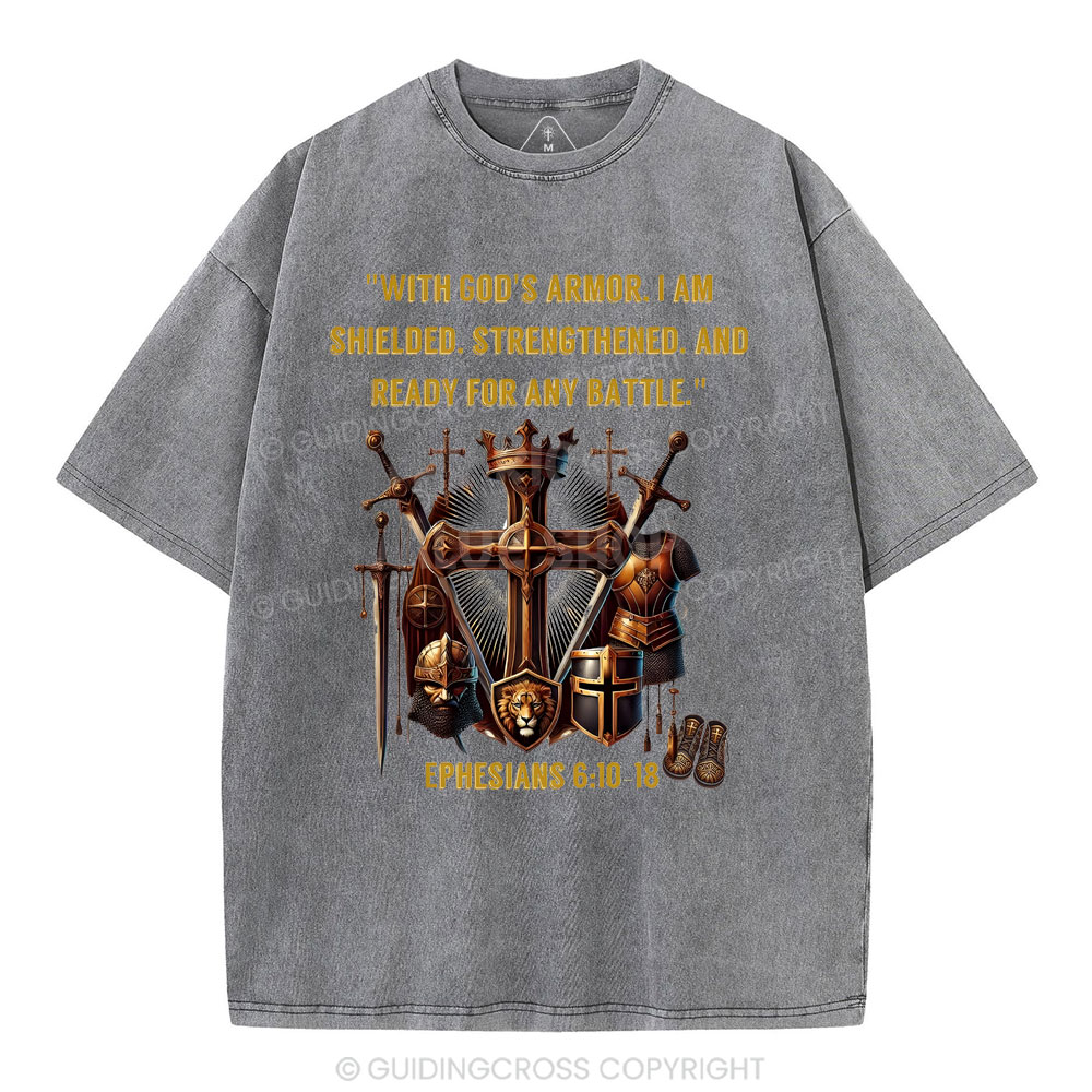 With God's Armor Christian Washed T-Shirt
