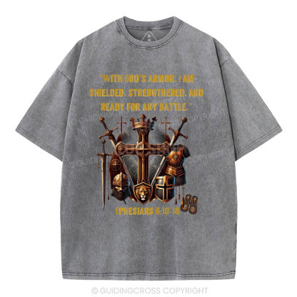 With God's Armor Christian Washed T-Shirt