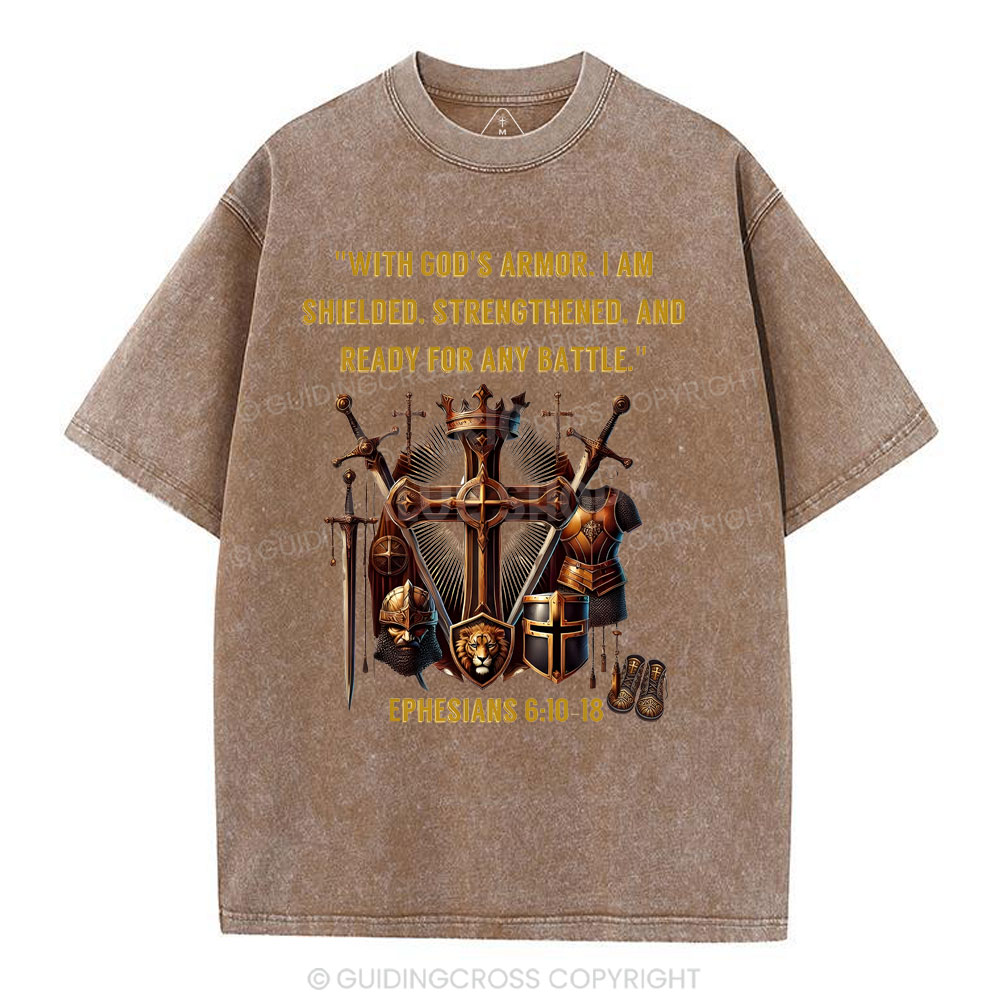 With God's Armor Christian Washed T-Shirt