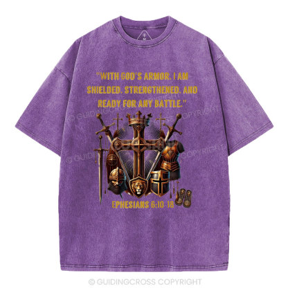 With God's Armor Christian Washed T-Shirt