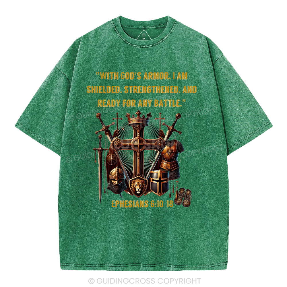 With God's Armor Christian Washed T-Shirt