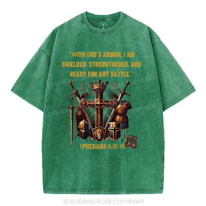 With God's Armor Christian Washed T-Shirt