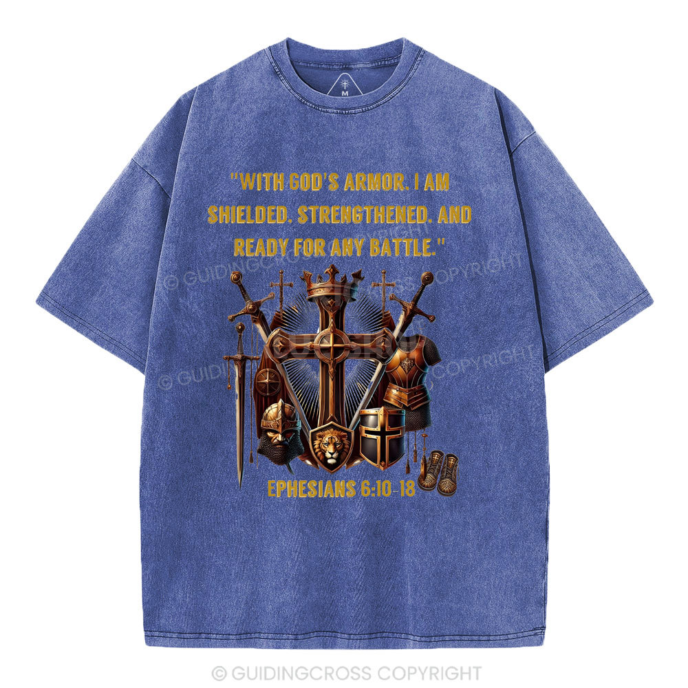 With God's Armor Christian Washed T-Shirt