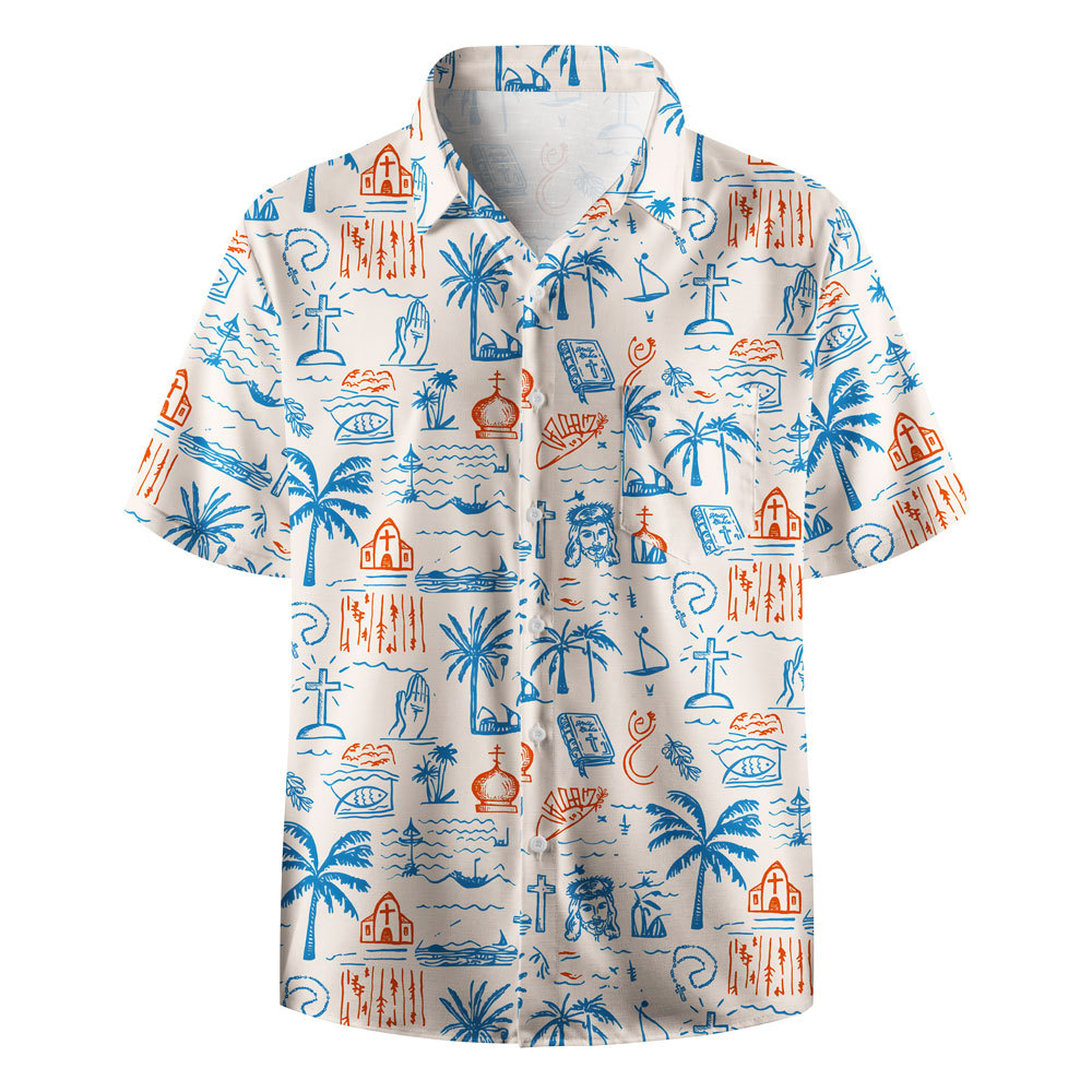 With Jesus In Summer Christian Hawaiian Shirt 