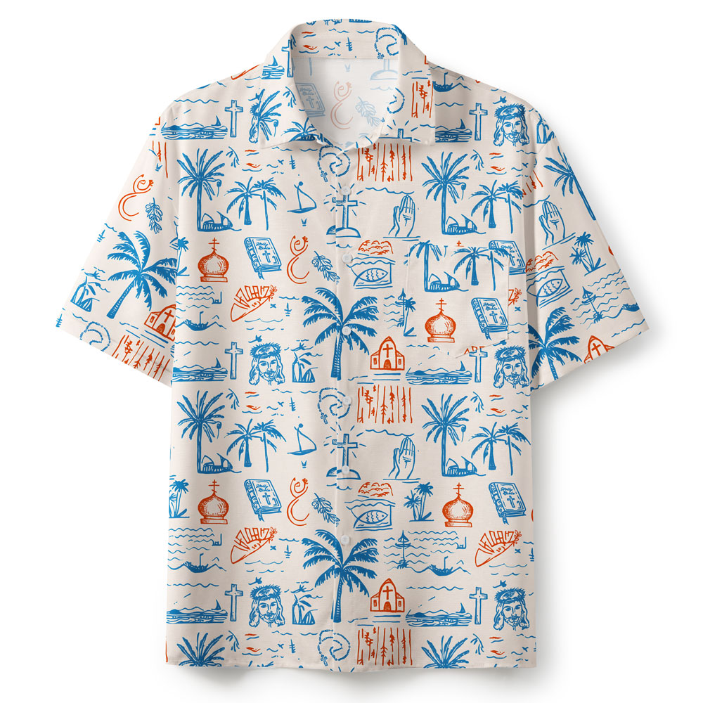 With Jesus In Summer Christian Hawaiian Shirt 