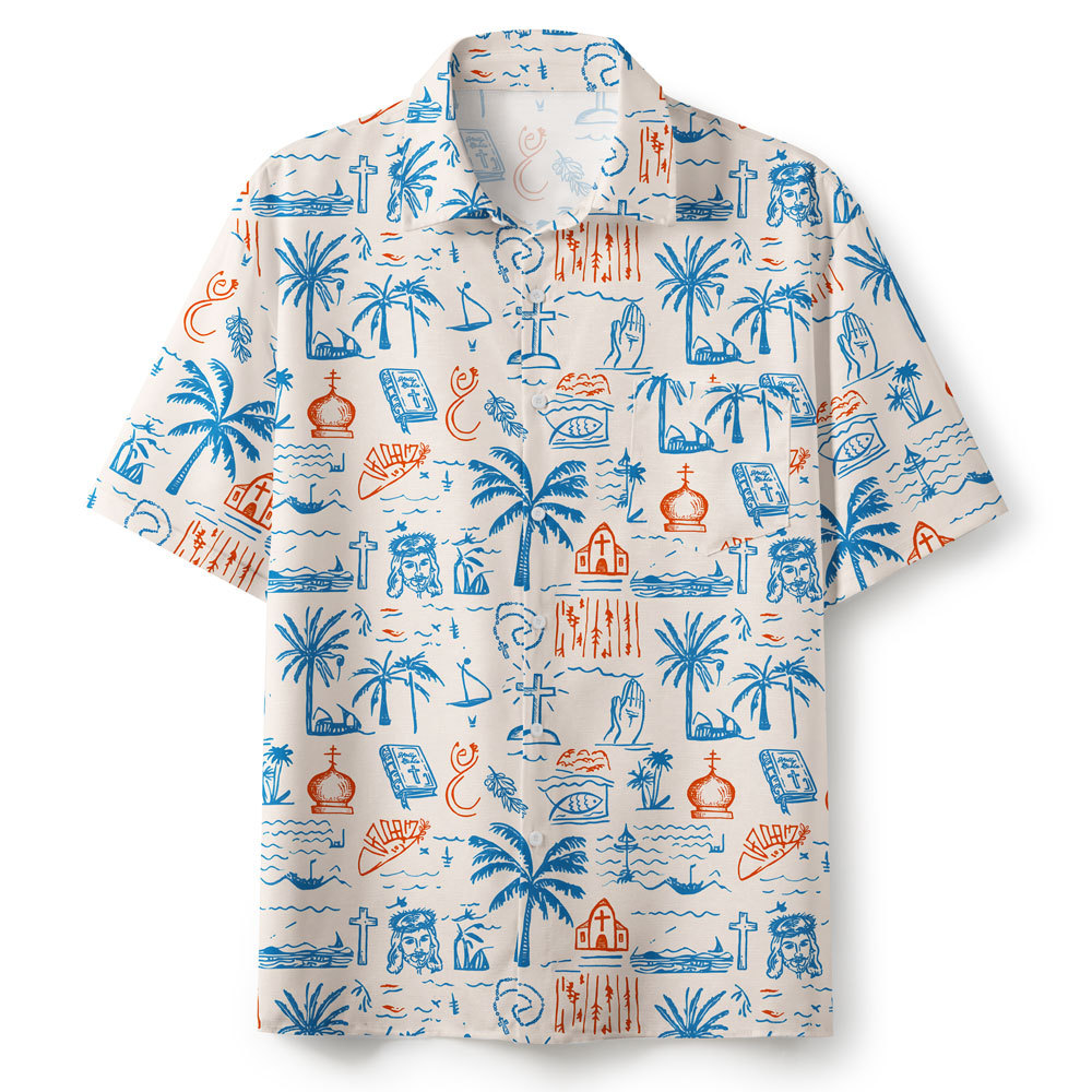 With Jesus In Summer Christian Hawaiian Shirt 