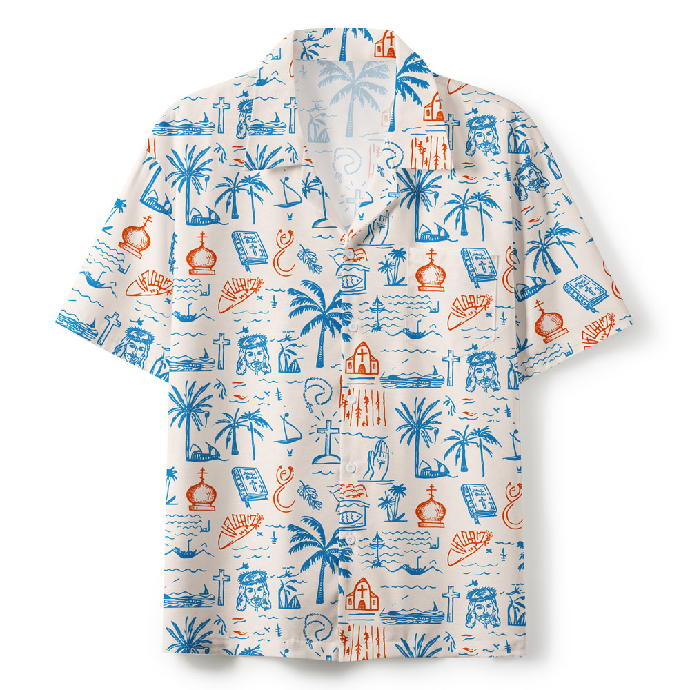 Frist Of All I'm God Pieces Christian Hawaiian Shirt Sale - GuidingCross