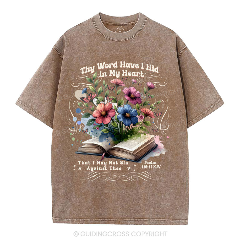 Word In Heart Christian Washed T-Shirt