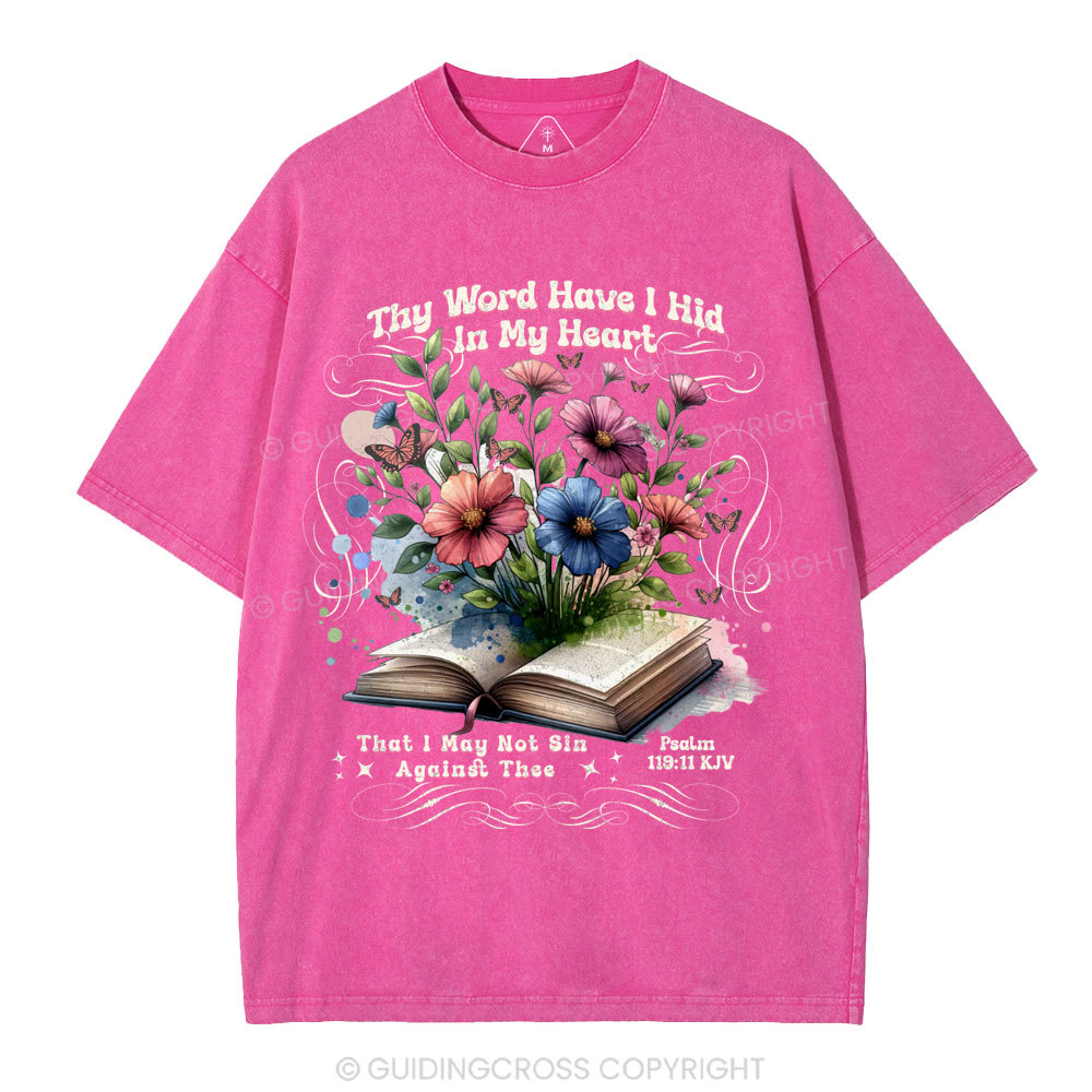 Word In Heart Christian Washed T-Shirt