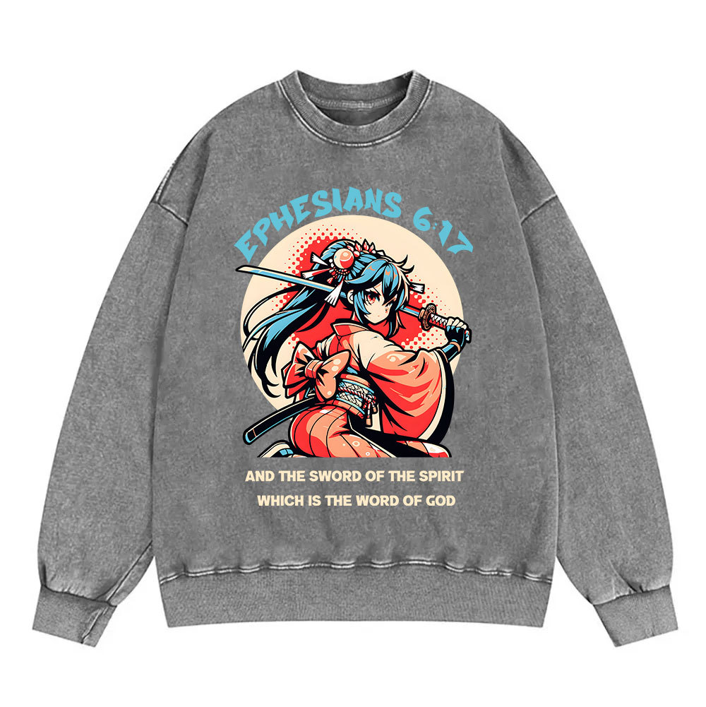 Word of God Christian Washed Sweatshirt