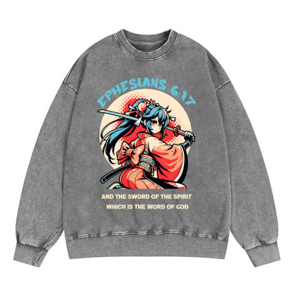 Word of God Christian Washed Sweatshirt