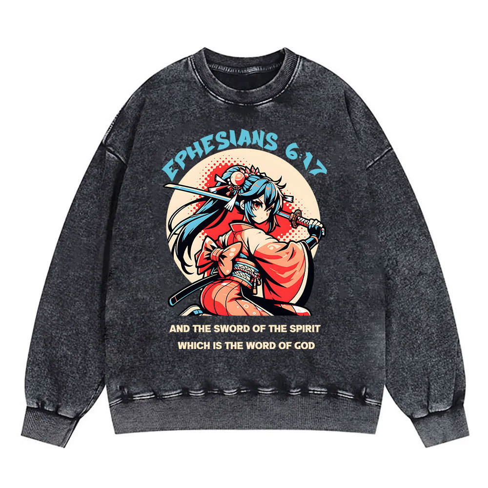 Word of God Christian Washed Sweatshirt