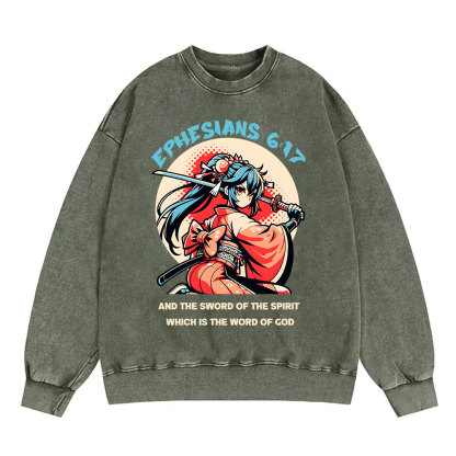 Word of God Christian Washed Sweatshirt