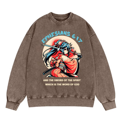 Word of God Christian Washed Sweatshirt