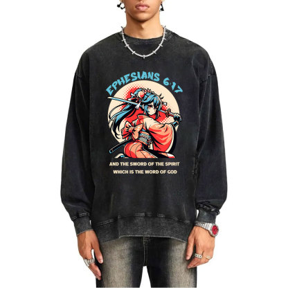 Word of God Christian Washed Sweatshirt