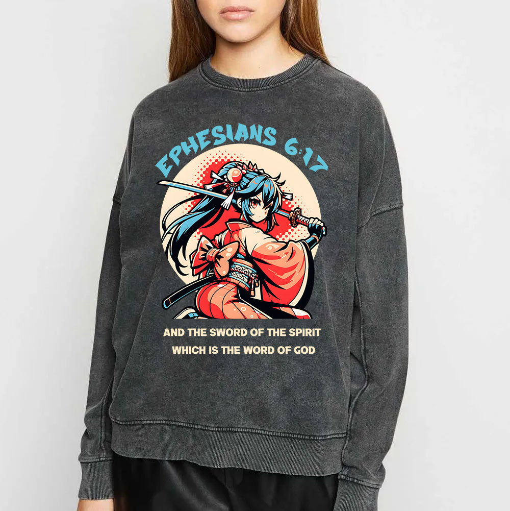 Word of God Christian Washed Sweatshirt